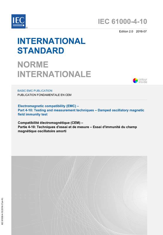 Cover IEC 61000-4-10:2016